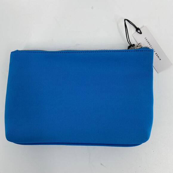 Aimee Kestenberg Skyler Pouch Neoprene Clutch Zip Top Lined Memphis Blue #471 - Picture 7 of 7